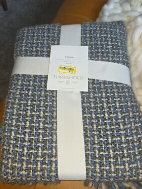Threshold Blue and Gray Textured Woven Throw